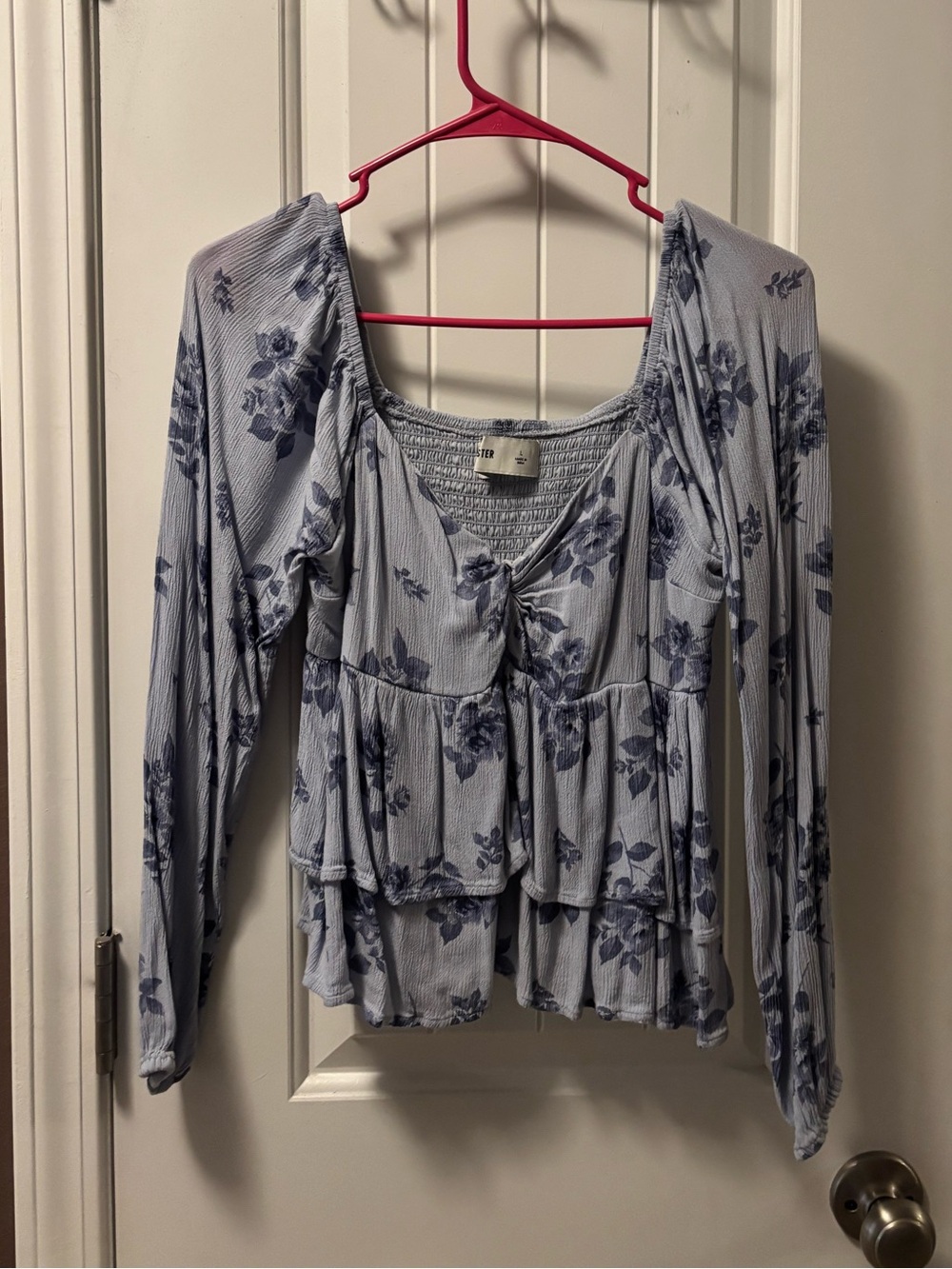 Hollister Floral Ruffled Long-Sleeve Top